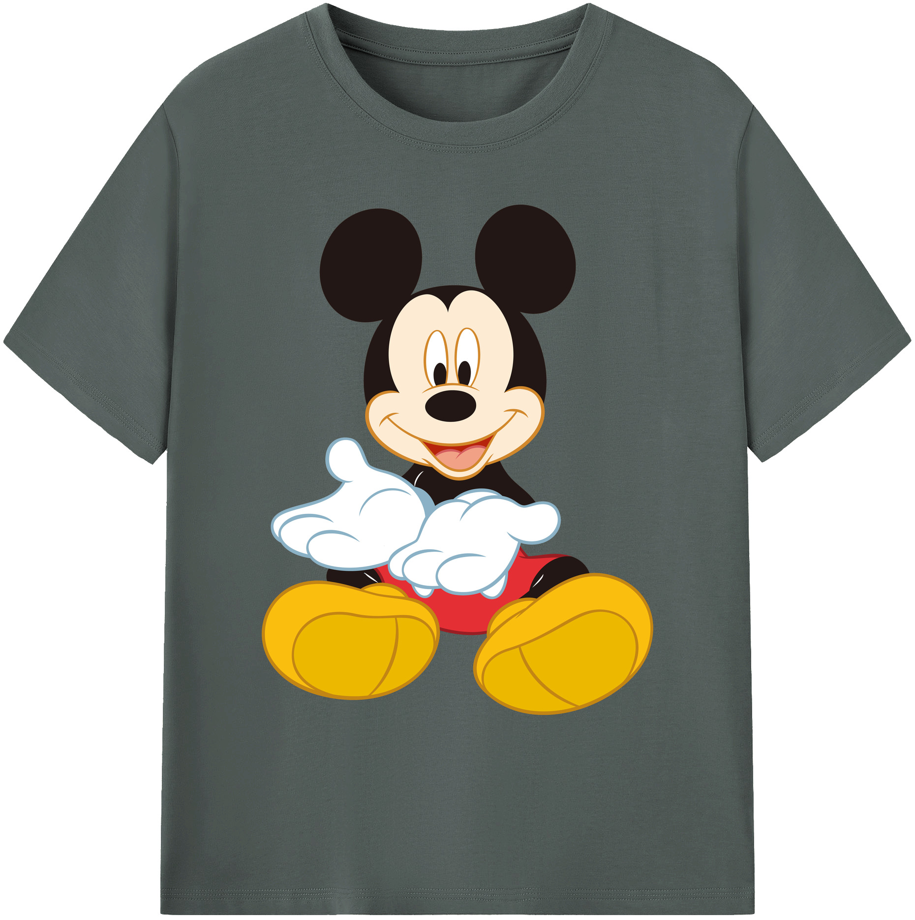 ミッキーマウス Mickey Mouse 綿100％ メンズ半袖Tシャツ｜肌触りやわらか＆通気性